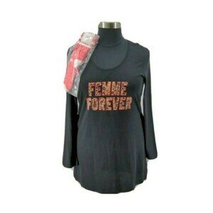 Jenni Sleep Shirt and Matching Socks Black Red